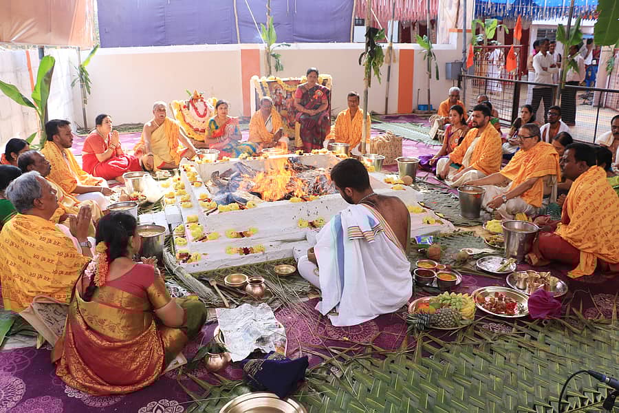 ಚಾಮರಾಜನಗರದ ಶಂಕರಪುರದ ಶ್ರೀರಾಮಮಂದಿರದಲ್ಲಿ ರಾಮತಾರಕ ಹೋಮ ನಡೆಯಿತು