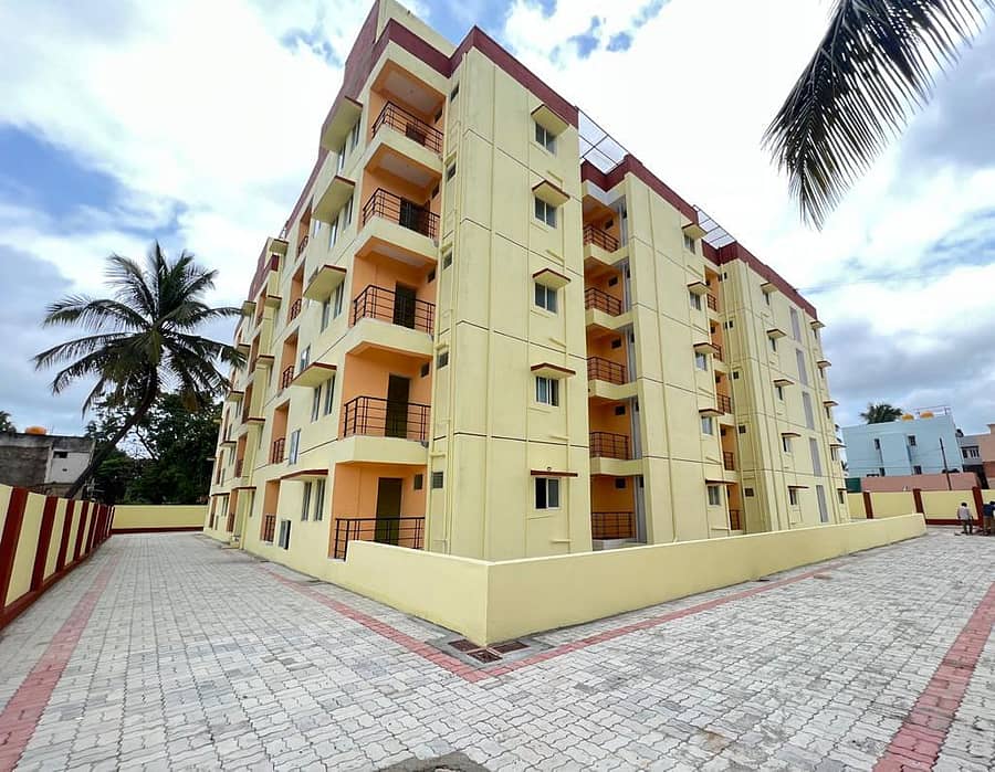 ಹುಬ್ಬಳ್ಳಿ ಹೊಸೂರಿನ ಕಲ್ಲೂರು ಬಡಾವಣೆಯಲ್ಲಿ ನಿರ್ಮಿಸಲಾಗಿರುವ ವಸತಿ ಸಮುಚ್ಚಯದ ಹೊರನೋಟ