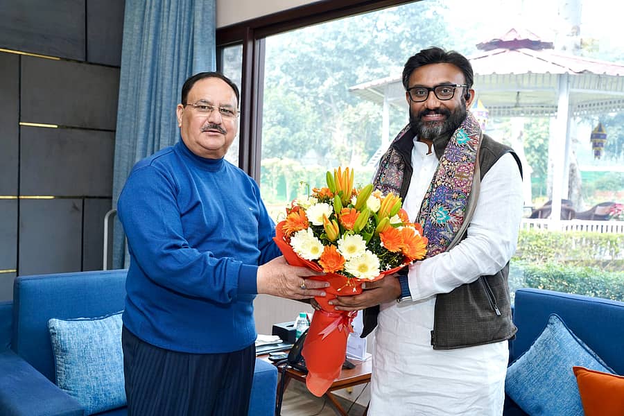 <div class="paragraphs"><p>ಬಿಜೆಪಿ ರಾಷ್ಟ್ರೀಯ ಅಧ್ಯಕ್ಷ ಜೆ.ಪಿ.ನಡ್ಡಾ ಅವರನ್ನು ಭೇಟಿ ಮಾಡಿದ ಡಾ.ಕೆ.ಸುಧಾಕರ್</p></div>