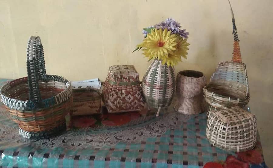 ಎಂ.ಟಿ.ದಾಸಪ್ಪ ಅವರು ಬಿದಿರಿನಿಂದ ತಯಾರಿಸಿದ ಪರಿಕರಗಳು