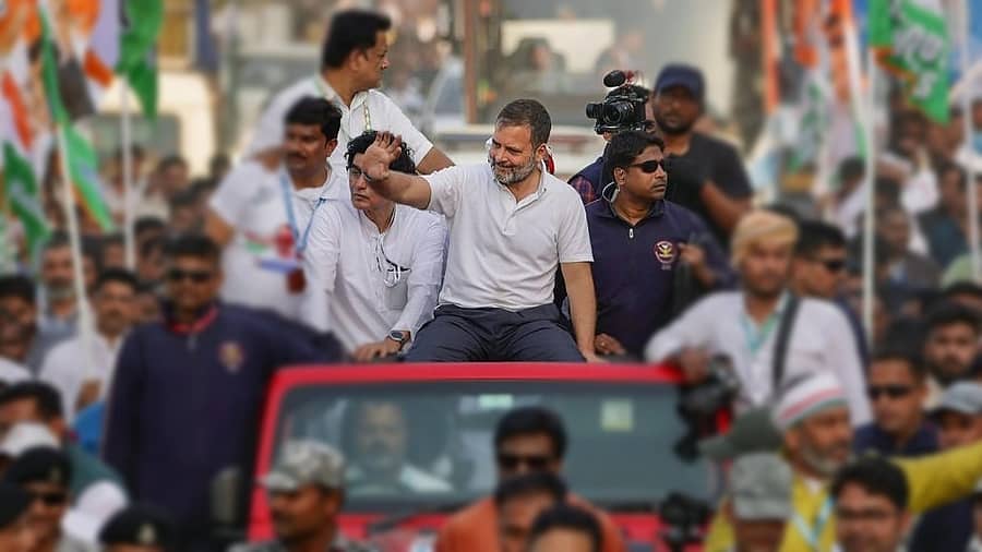 <div class="paragraphs"><p>ನ್ಯಾಯ ಯಾತ್ರೆ ವೇಳೆ ರಾಹುಲ್ ಗಾಂಧಿ</p></div>