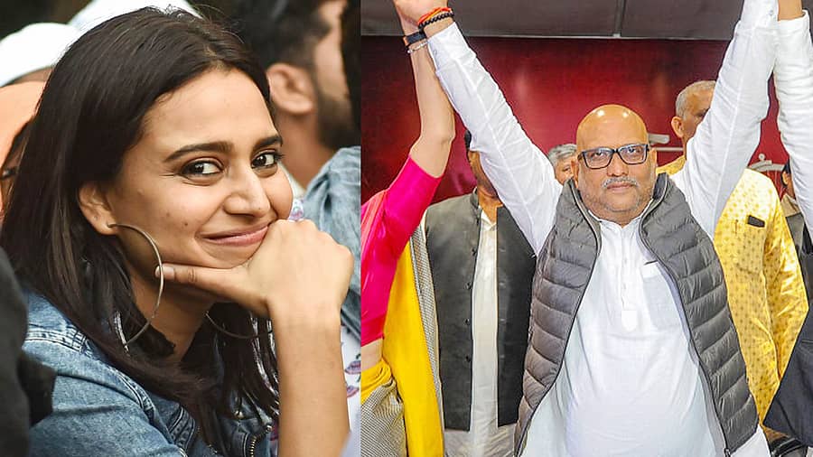 <div class="paragraphs"><p>ನಟಿ ಸ್ವರಾ ಭಾಸ್ಕರ್ ಹಾಗೂ ಅಜಯ್ ರೈ</p></div>