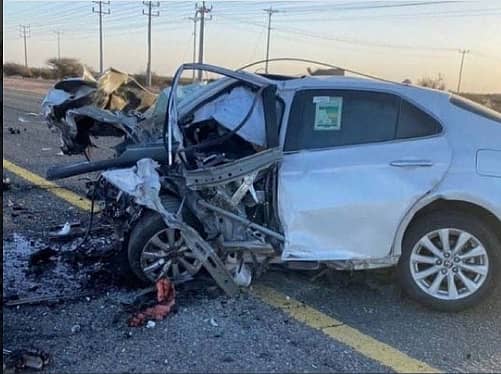 ಮೂಲ್ಕಿ ಬಳಿಯ ಹಳೆಯಂಗಡಿ ನಿವಾಸಿಯೊಬ್ಬರ ಕಾರು ಸೌದಿ ಅರೇಬಿಯಾದಲ್ಲಿ ಅಪಘಾತಗೊಂಡಿರುವುದು