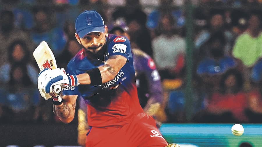 <div class="paragraphs"><p>ಚಿನ್ನಸ್ವಾಮಿ ಕ್ರೀಡಾಂಗಣದಲ್ಲಿ ಟಾಟಾ ಐಪಿಎಲ್ 2024 ರ ಪಂದ್ಯಾಟದಲ್ಲಿ ಆರ್ಸಿಬಿ ತಂಡದ ಆಟಗಾರ ವಿರಾಟ್ ಕೊಹ್ಲಿ ಕೋಲ್ಕತ್ತಾ ನೈಟ್ ರೈಡರ್ಸ್ನ ತಂಡದ ವಿರುದ್ಧ ಆಟದ ವೈಖರಿ </p></div>