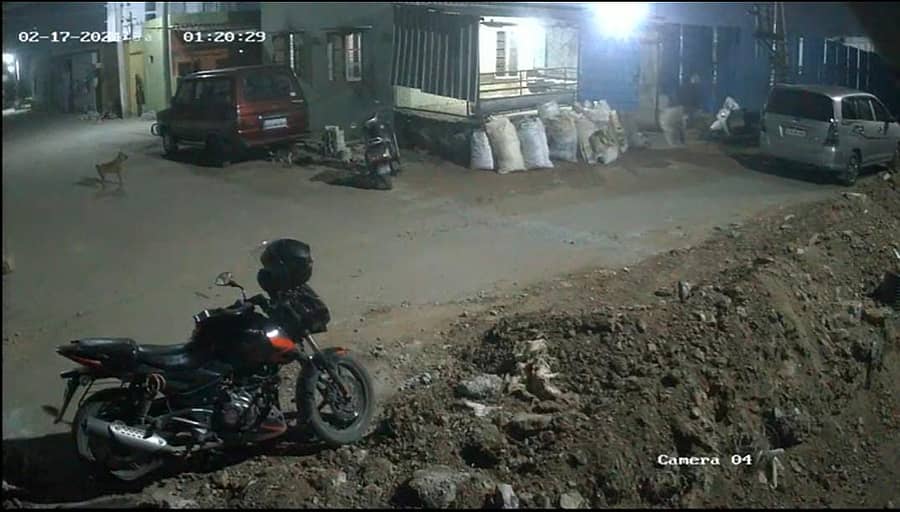 ಕಾರಲ್ಲಿ ಬಂದು ಕುರಿ ಕಳ್ಳತನ ಮಾಡುತ್ತಿರುವ ದೃಶ್ಯ (ಸಿಸಿಟಿವಿ ಕ್ಯಾಮೆರಾದಲ್ಲಿ ಸೆರೆಯಾಗಿರುವುದು)