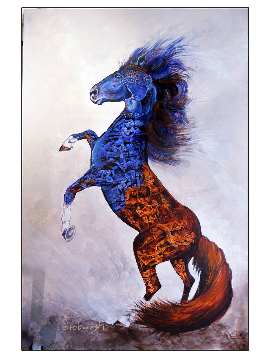 ದಾವಣಗೆರೆಯಲ್ಲಿ ನಡೆದ ಚಿತ್ರಸಂತೆಯಲ್ಲಿ ಪ್ರದರ್ಶನಗೊಂಡ ವೀರೇಶ್ ಟಿ.ಎಂ. ಅವರ ‘ಕುದುರೆ ಮತ್ತು ಸ್ತ್ರೀ’ ಚಿತ್ರಕ್ಕೆ ಪ್ರಥಮ ಬಹುಮಾನ ದೊರೆತಿದೆ