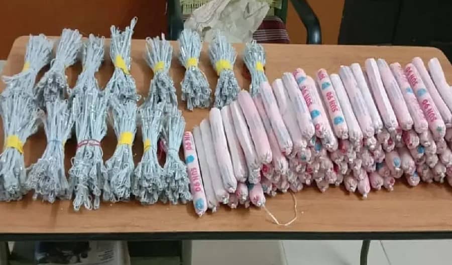 ಬೆಳ್ಳಂದೂರು ಠಾಣೆ ಪೊಲೀಸರು ಜಪ್ತಿ ಮಾಡಿರುವ ಸ್ಫೋಟಕಗಳು