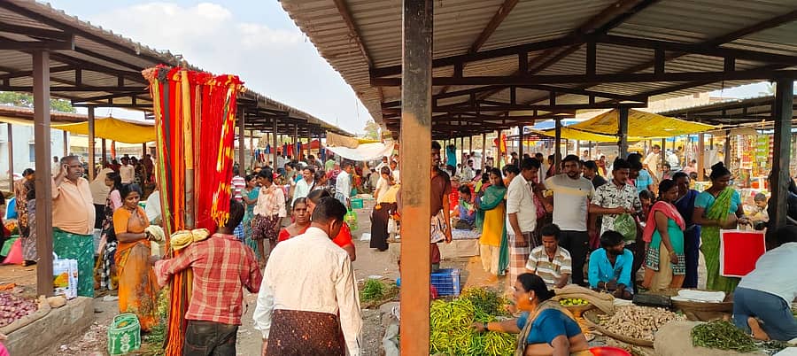 ಭರಮಸಾಗರದಲ್ಲಿ ಯುಗಾದಿ ಹಬ್ಬದ ಪ್ರಯುಕ್ತ ಭಾನುವಾರ ವಿಶೇಷ ಸಂತೆ ನಡೆಯಿತು
