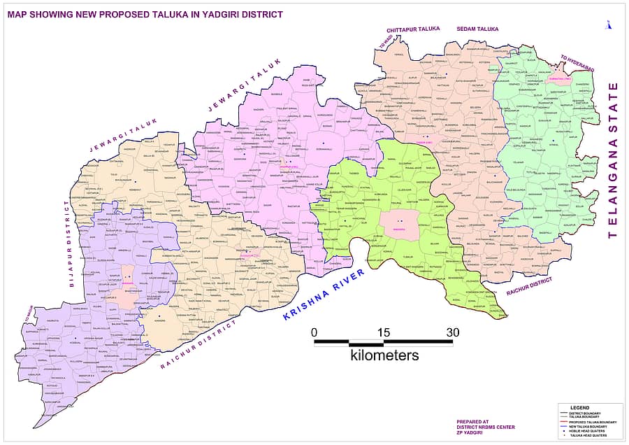 ಯಾದಗಿರಿ ಜಿಲ್ಲೆಯ ನಕ್ಷೆ