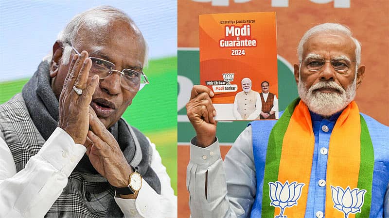 <div class="paragraphs"><p>ಕಾಂಗ್ರೆಸ್ ಅಧ್ಯಕ್ಷ ಮಲ್ಲಿಕಾರ್ಜುನ ಖರ್ಗೆ ಹಾಗೂ ಪ್ರಧಾನಿ ನರೇಂದ್ರ ಮೋದಿ</p></div>