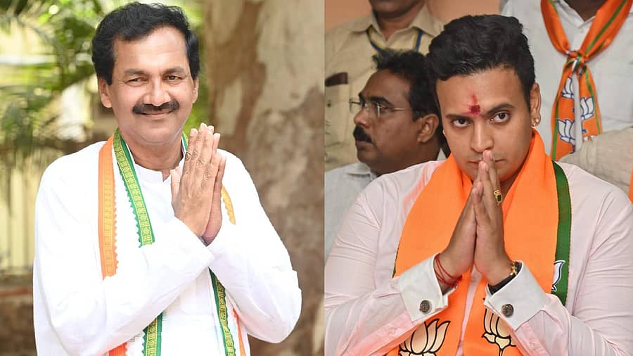 <div class="paragraphs"><p>ಎಂ.ಲಕ್ಷ್ಮಣ ಮತ್ತು ಯದುವೀರ್ ಕೃಷ್ಣದತ್ತ ಚಾಮರಾಜ ಒಡೆಯರ್</p></div>