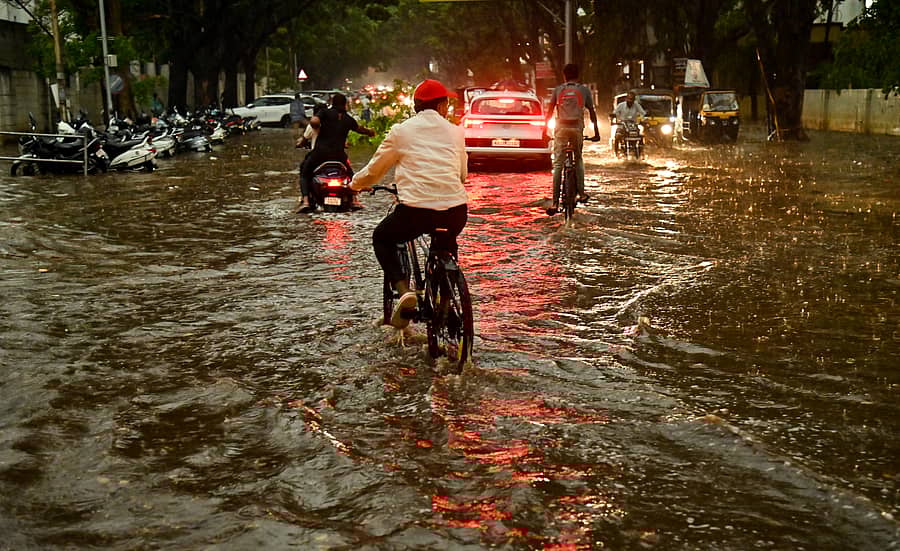 <div class="paragraphs"><p>ಮೈಸೂರಿನ ಮೊದಲನೆಯ ಮಳೆ : ಮಳೆಯಲ್ಲಿ ಸಾರ್ವಜನಿಕರು ಹಾಗೂ ವಾಹನ ಸವಾರರು ಆದಿಚುಂಚನಗಿರಿ ರಸ್ತೆಯಲ್ಲಿ ಸಾಗಿದ ರೀತಿ. </p></div>