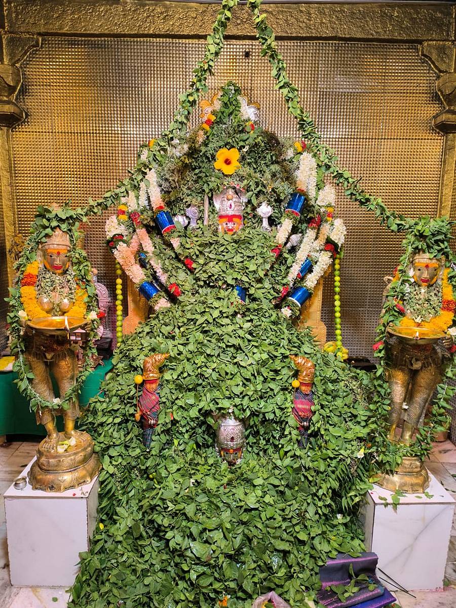 <div class="paragraphs"><p>ರಾಣೆಬೆನ್ನೂರು: ಇಲ್ಲಿನ ಮೇಡ್ಲೇರಿ ರಸ್ತೆಯ ಬಳಿಯಿರುವ ಗಂಗಾಜಲ ಚೌಡೇಶ್ವರಿ ದೇವಿಗೆ ಗುರುವಾರ ಅಭಿಷೇಕ ಮತ್ತು 1 ಲಕ್ಷ ಬಿಲ್ವಾರ್ಚನೆ ಮಹಾಪೂಜೆ ಮಾಡಲಾಯಿತು</p></div>