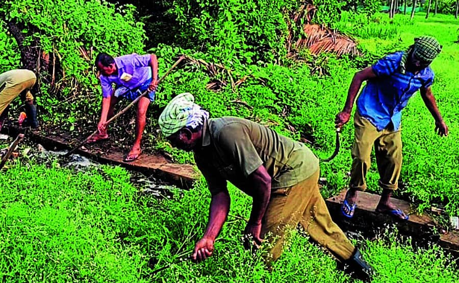 <div class="paragraphs"><p>ಶ್ರೀರಂಗಪಟ್ಟಣ ತಾಲ್ಲೂಕಿನ ಅರಕೆರೆಯಲ್ಲಿ ಕಟ್ಟಿಕೊಂಡಿದ್ದ ಚರಂಡಿಯನ್ನು ಪೌರಕಾರ್ಮಿಕ ಜತೆಗೂಡಿ ಸ್ವಚ್ಛಗೊಳಿಸುತ್ತಿರುವ ಗ್ರಾ.ಪಂ ಅಧ್ಯಕ್ಷ ಮಂಜುನಾಥ್</p></div>