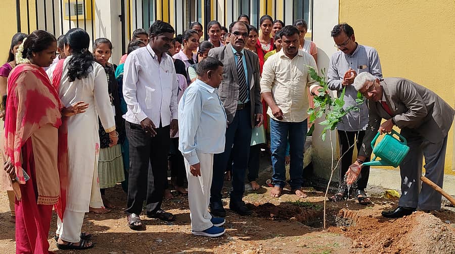 ಕರಿನಂಜನಪುರ ಸಮೀಪದ ಮಾದರಿ ಮೆಟ್ರಿಕ್ ನಂತರ ಬಾಲಕಿಯರ ವಿದ್ಯಾರ್ಥಿ ನಿಲಯ ಮುಂಭಾಗದ ರಸ್ತೆಗೆ ಈಶ್ವರಿ ಸೋಶಿಯಲ್ ಟ್ರಸ್ಟ್ ವತಿಯಿಂದ ಸಾಲು ಗಿಡಗಳನ್ನು ನೆಡುವ ಕಾರ್ಯಕ್ರಮದಲ್ಲಿ ಜಿಲ್ಲಾ ಮಕ್ಕಳ ಸ್ನೇಹಿ ಮತ್ತು ಸೆಷನ್ಸ್‌ ನ್ಯಾಯಾಧೀಶ ಎಚ್.ಜೆ.ಕೃಷ್ಣ ಅಬರು ಗಿಡ ನೆಟ್ಟು ನೀರು ಎರೆದರು. ನ್ಯಾಯಾಧೀಶರಾದ ಈಶ್ವರ್‌, ಸಿ.ಎಂ.ವೆಂಕಟೇಶ್‌ ಇತರರು ಭಾಗವಹಿಸಿದ್ದರು