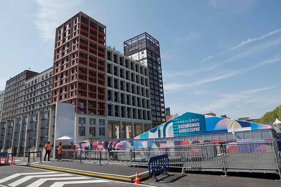 ಪ್ಯಾರಿಸ್ನಲ್ಲಿ ತೆರೆಯಲಾದ ಕ್ರೀಡಾಗ್ರಾಮದ ಪ್ರವೇಶದ್ವಾರ –ಎಎಫ್ಪಿ ಚಿತ್ರ