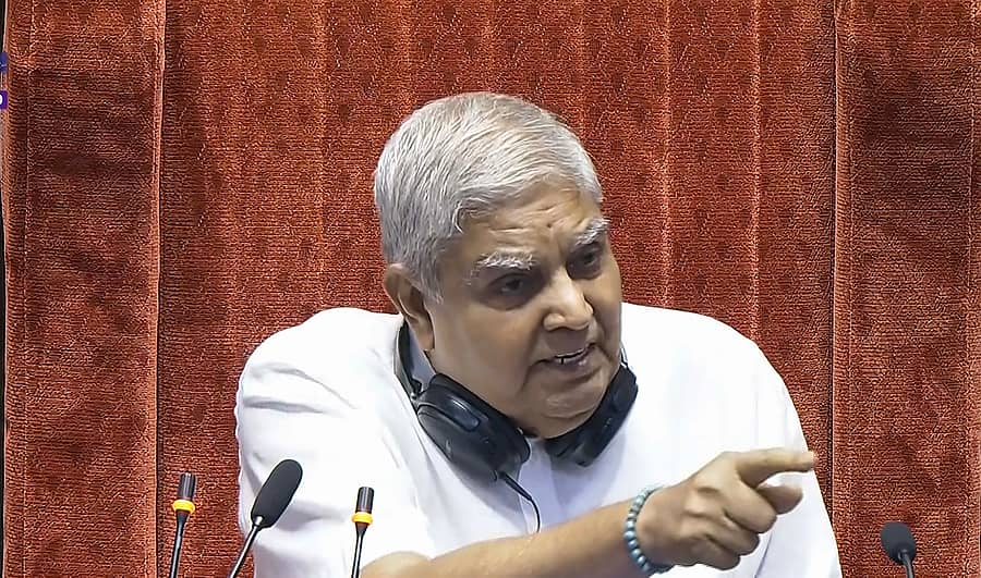 <div class="paragraphs"><p>ರಾಜ್ಯಸಭೆಯ ಸಭಾಪತಿ ಜಗದೀಪ್ ಧನಕರ್</p></div>