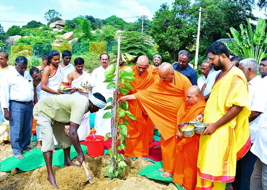 ನಾಗಮಂಗಲ ತಾಲ್ಲೂಕಿನ ಆದಿಚುಂಚನಗಿರಿ ಮಠದಲ್ಲಿ ಶುಕ್ರವಾರ ನಾಗರ ಪಂಚಮಿಯ ಅಂಗವಾಗಿ ನಿರ್ಮಲಾನಂದನಾಥ ಸ್ವಾಮೀಜಿ ಅವರು ನವಗ್ರಹ ವನದಲ್ಲಿ ಗಿಡ ನೆಡುವ ಕಾರ್ಯಕ್ರಮಕ್ಕೆ ಚಾಲನೆ ನೀಡಿದರು