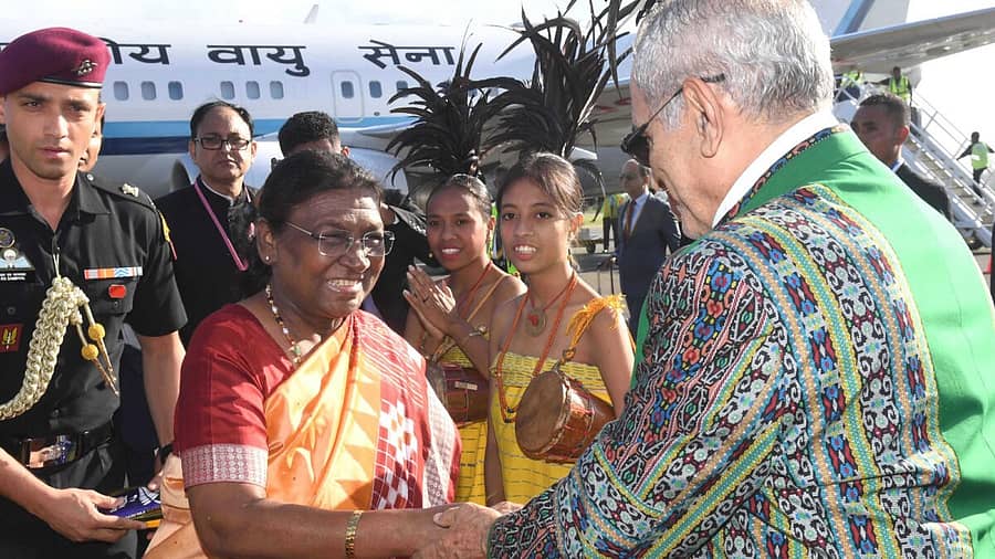 <div class="paragraphs"><p>ಟಿಮೋರ್ ಲೆಸ್ಟ್ನಲ್ಲಿ ರಾಷ್ಟ್ರಪತಿ ದ್ರೌಪದಿ ಮುರ್ಮು</p></div>