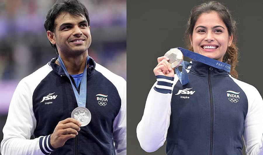 <div class="paragraphs"><p> ನೀರಜ್ ಚೋಪ್ರಾ ಮತ್ತು ಮನು ಭಾಕರ್ </p></div>