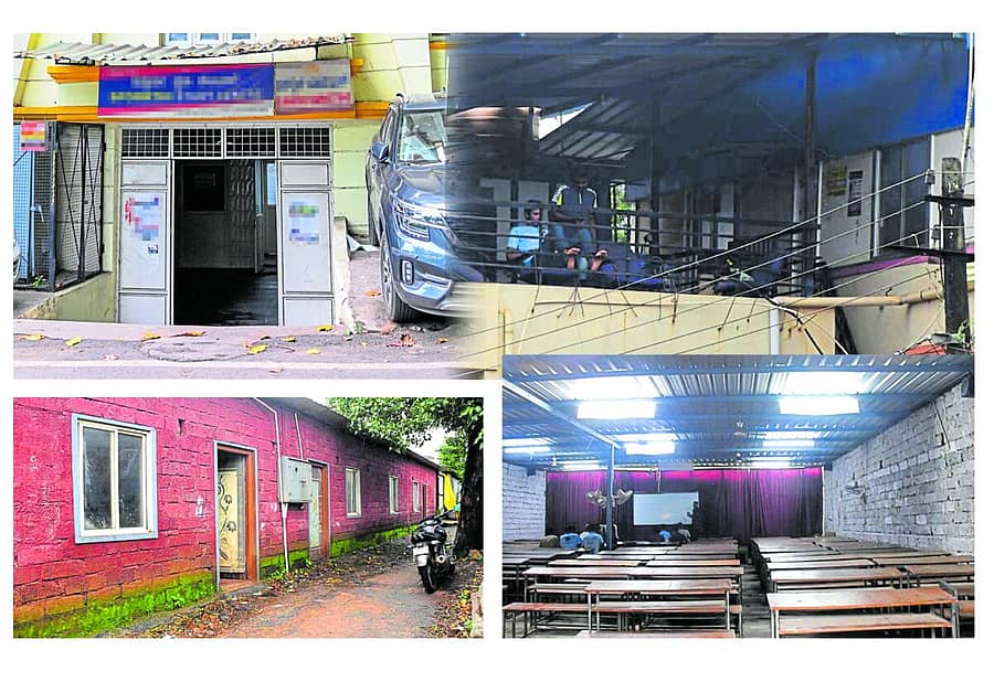 <div class="paragraphs"><p>ನೆಲಮಹಡಿಯಲ್ಲಿರುವ ಬೆಂಗಳೂರಿನ ಕೋಚಿಂಗ್ ಕೇಂದ್ರ (ಮೊದಲ ಚಿತ್ರ).  ಧಾರವಾಡದ ಕೋಚಿಂಗ್ ಕೇಂದ್ರಗಳ ಕೊಠಡಿಯಲ್ಲಿ ಮೂಲಸೌಲಭ್ಯ ಕೊರತೆ ಇದೆ (2,3,4ನೇ ಚಿತ್ರ)</p></div>