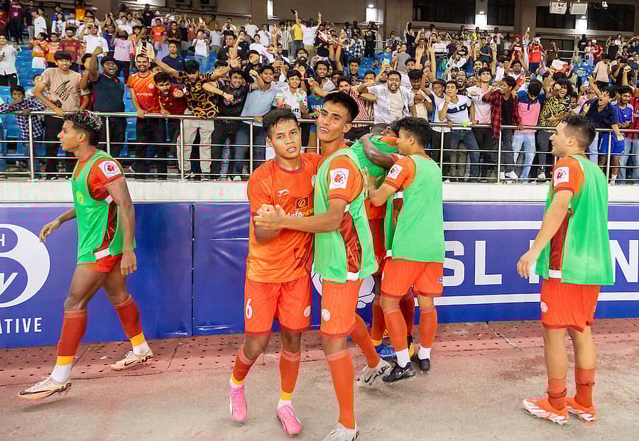 ಗೆಲುವಿನ ಸಂಭ್ರಮಾಚರಣೆಯಲ್ಲಿ ಪಂಜಾಬ್ ಎಫ್‌ಸಿ ತಂಡದ ಆಟಗಾರರು