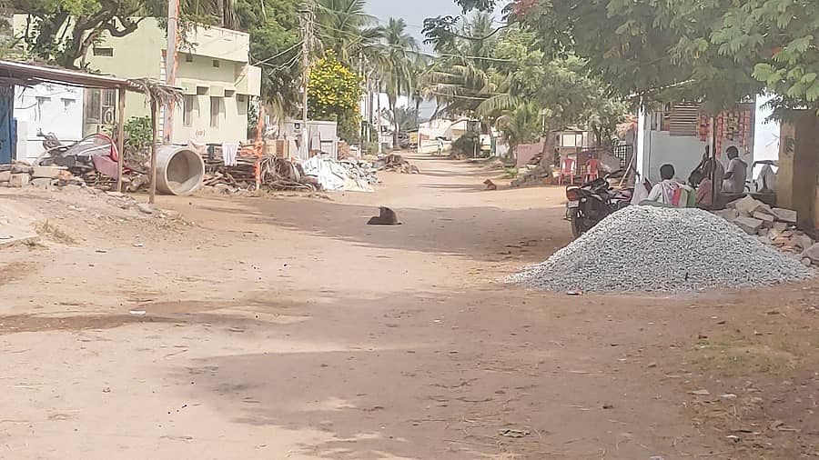 <div class="paragraphs"><p>ಕೊಪ್ಪಳ ಜಿಲ್ಲೆಯ ಗಂಗಾವತಿ ತಾಲ್ಲೂಕಿನ ಮರಕುಂಬಿಯ ಬೀದಿ ಬಿಕೋ ಎನ್ನುತ್ತಿದೆ</p></div>