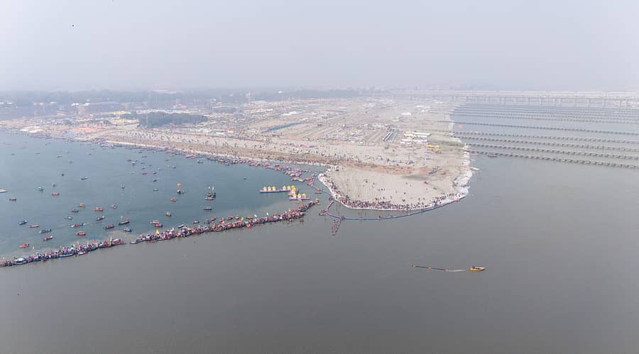 ಮಹಾಕುಂಭ ಮೇಳ ನಡೆಯಲಿರುವ ಪ್ರಯಾಗ್ರಾಜ್ ಸಂಗಮದ ನೋಟ