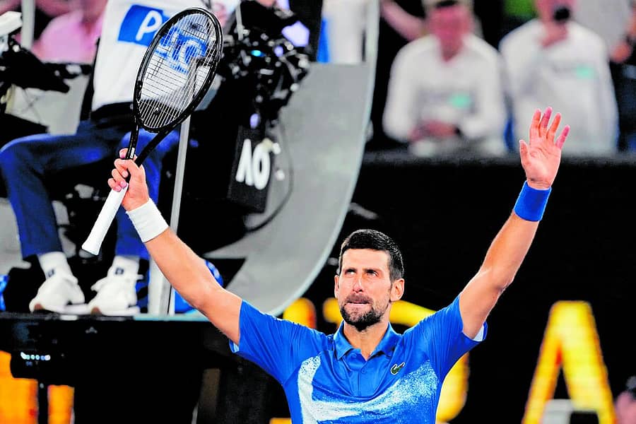 <div class="paragraphs"><p>ಗೆದ್ದ ಸಂಭ್ರಮದಲ್ಲಿ ಜೊಕೊವಿಚ್</p></div>