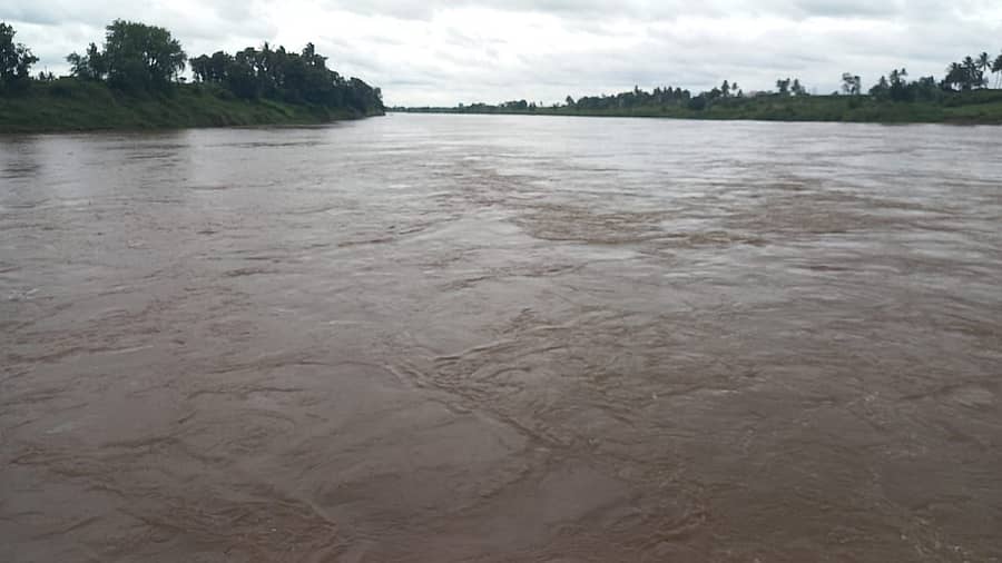 <div class="paragraphs"><p>ಚಿಕ್ಕೋಡಿ ತಾಲ್ಲೂಕಿನ ಕಲ್ಲೋಳ– ಯಡೂರು ಗ್ರಾಮದ ಬಳಿಯಲ್ಲಿ ಕೃಷ್ಣಾ ನದಿ ನೀರಿನಲ್ಲಿ ಕಂಡುಬಂದ ಏರಿಕೆ</p></div>