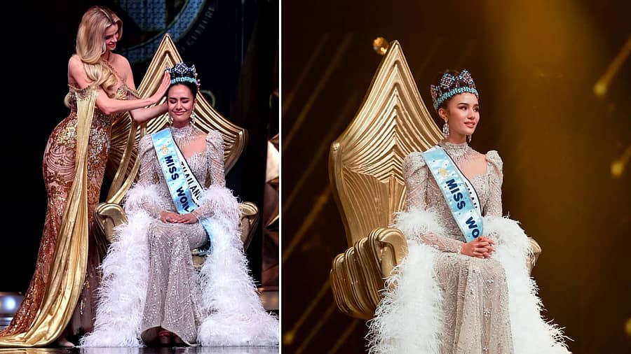 <div class="paragraphs"><p>ಹೈದರಾಬಾದ್‌ನಲ್ಲಿ ನಡೆದ 2025ನೇ ಸಾಲಿನ ವಿಶ್ವ ಸುಂದರಿ ಸ್ಪರ್ಧೆಯಲ್ಲಿ ಥಾಯ್ಲೆಂಡ್‌ನ ಒಪಾಲ್ ಸುಚಾತಾ ಚೌಂಗಶ್ರೀ ಕಿರೀಟ ಮುಡಿಗೇರಿಸಿಕೊಂಡರು</p></div>