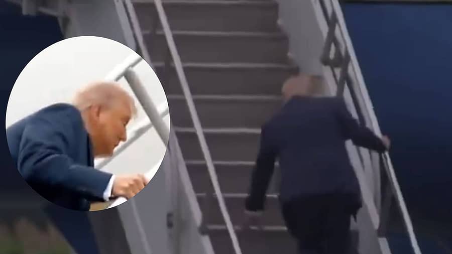 <div class="paragraphs"><p>ಅಧ್ಯಕ್ಷರ ವಿಮಾನ ಹತ್ತುವ ಮೆಟ್ಟಿಲ ಮೇಲೆ ಎಡವಿದ ಟ್ರಂಪ್‌&nbsp;</p></div>