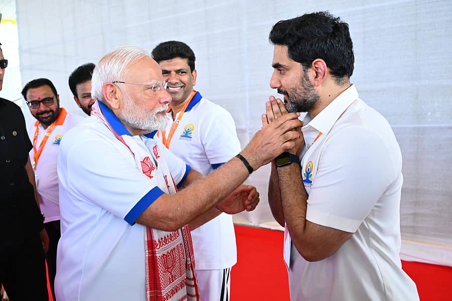 ಪ್ರಧಾನಿ ಮೋದಿ ಜತೆಗೆ ಸಚಿವ ನಾರಾ ಲೋಕೇಶ್‌