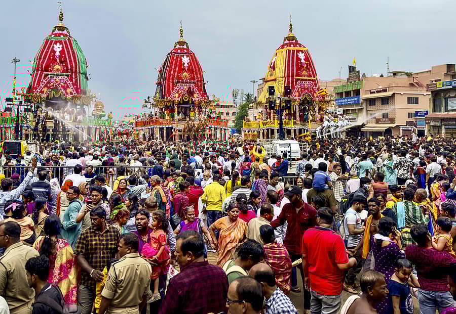 <div class="paragraphs"><p>ಪುರಿಯಲ್ಲಿ ರಥಯಾತ್ರೆ ಸಂಭ್ರಮ</p></div>