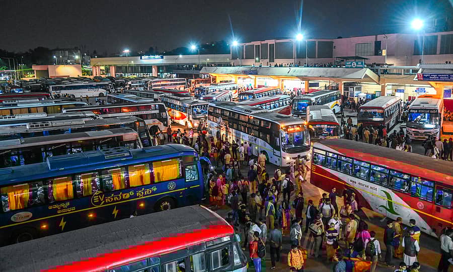 ಮೆಜೆಸ್ಟಿಕ್‌ನಲ್ಲಿರುವ ಕೆಂಪೇಗೌಡ ಕೆಎಸ್‌ಆರ್‌ಟಿಸಿ ಬಸ್‌ ನಿಲ್ದಾಣ (ಸಾಂದರ್ಭಿಕ ಚಿತ್ರ)