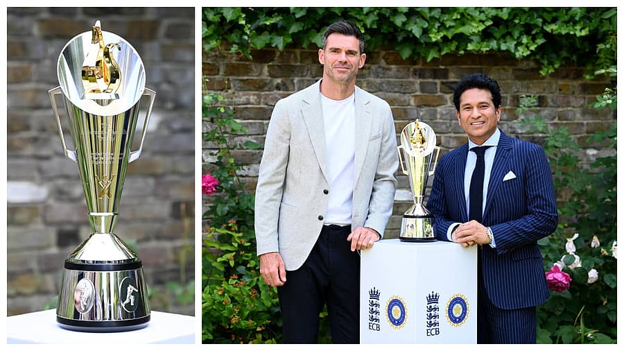 <div class="paragraphs"><p>'ಆ್ಯಂಡರ್ಸನ್‌–ತೆಂಡೂಲ್ಕರ್‌ ಟ್ರೋಫಿ'ಯೊಂದಿಗೆ&nbsp;ಜೇಮ್ಸ್‌ ಆ್ಯಂಡರ್ಸನ್‌ ಹಾಗೂ&nbsp;ಸಚಿನ್ ತೆಂಡೂಲ್ಕರ್‌</p></div>