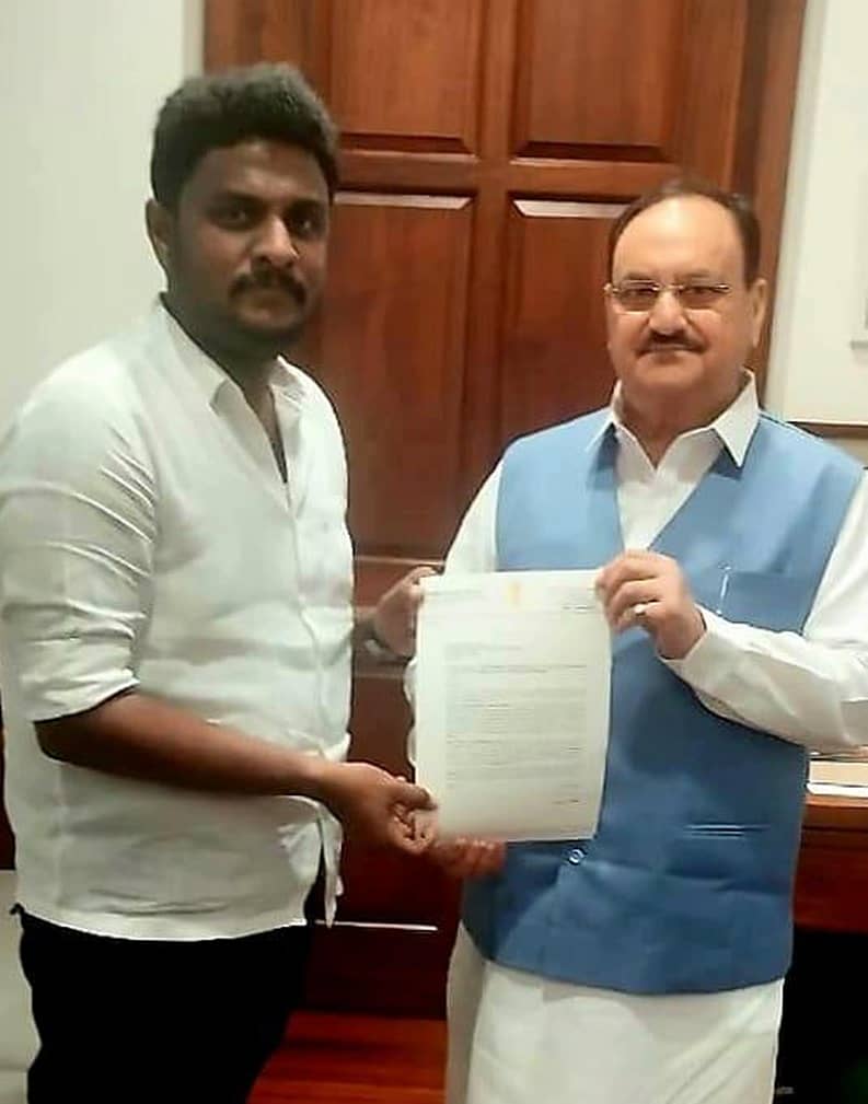 ಕೇಂದ್ರ ಆರೋಗ್ಯ ಸಚಿವ ಜೆ.ಪಿ. ನಡ್ಡಾ ಅವರಿಗೆ ಸಂಸದ ಶ್ರೇಯಸ್ ಪಟೇಲ್ ಮನವಿ ಸಲ್ಲಿಸಿದರು