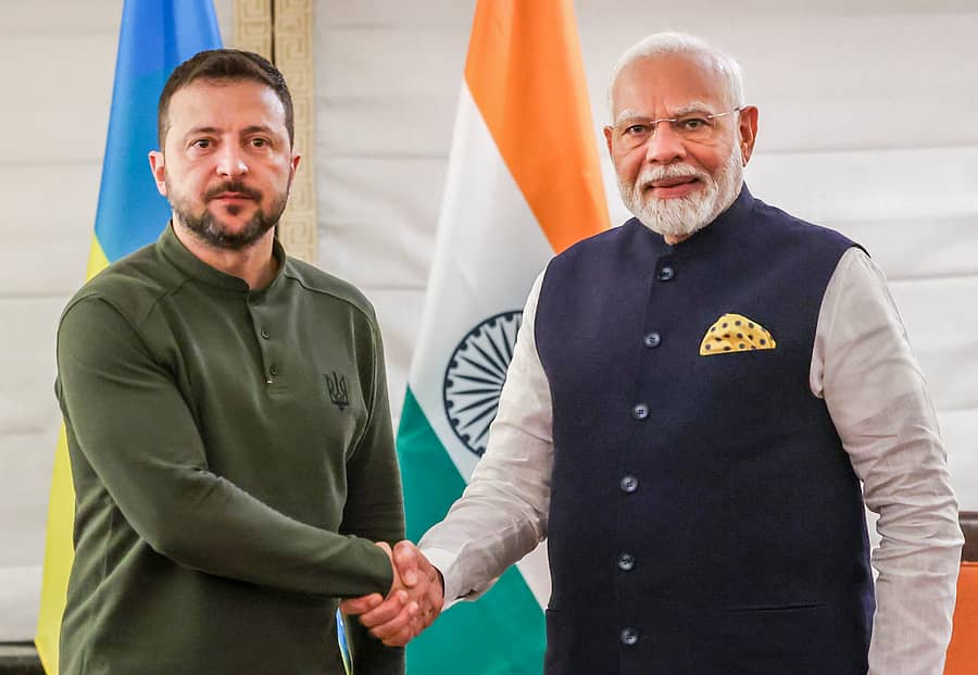  ಝೆಲೆನ್‌ಸ್ಕಿ ಜೊತೆ ಪ್ರಧಾನಿ ನರೇಂದ್ರ ಮೋದಿ–ಪಿಟಿಐ ಚಿತ್ರ (ಹಳೆಯ ಚಿತ್ರ)