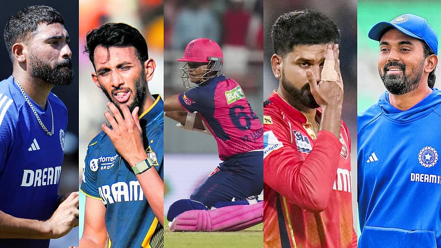 <div class="paragraphs"><p>ಮೊಹಮ್ಮದ್ ಸಿರಾಜ್, ಪ್ರಸಿದ್ಧ ಕೃಷ್ಣ, ಯಶಸ್ವಿ ಜೈಸ್ವಾಲ್, ಶ್ರೇಯಸ್ ಅಯ್ಯರ್, ಕೆ.ಎಲ್. ರಾಹುಲ್</p></div>