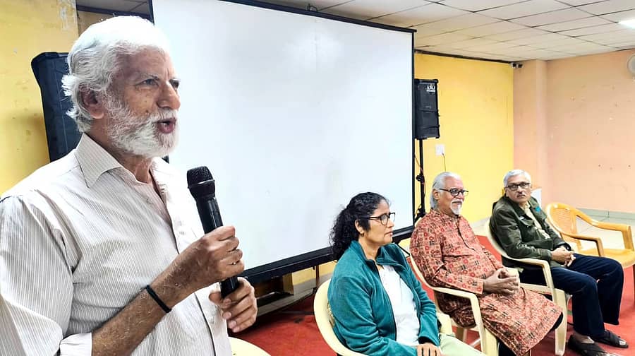 ಮೈಸೂರಿನ ಅಂತರರಾಷ್ಟ್ರೀಯ ಯೂತ್ ಹಾಸ್ಟೆಲ್‌ನಲ್ಲಿ ನಡೆದ ಮನುಜಮತ ಸಿನಿಯಾನದ ಮೈಸೂರು ಸಿನಿಮಾ ಹಬ್ಬದಲ್ಲಿ ಸಂಕಲನಕಾರ ಎಂ.ಎನ್.ಸ್ವಾಮಿ ಮಾತನಾಡಿದರು