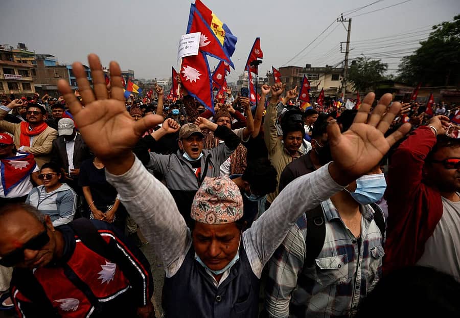 <div class="paragraphs"><p>ಸರ್ಕಾರದ ನೀತಿ ವಿರುದ್ಧ ನೇಪಾಳಿಗರ ಪ್ರತಿಭಟನೆ</p></div>