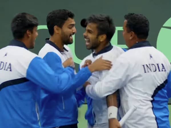 <div class="paragraphs"><p>ಡೇವಿಸ್ ಕಪ್: ಭಾರತೀಯ ಆಟಗಾರರ ಸಂಭ್ರಮ&nbsp;</p></div>