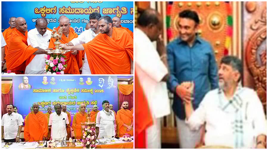 <div class="paragraphs"><p>ಒಂದೇ ವೇದಿಕೆಯಲ್ಲಿ ಕಾಣಿಸಿಕೊಂಡ ಡಿಕೆಶಿ–ಎಚ್ಡಿಕೆ!</p></div>