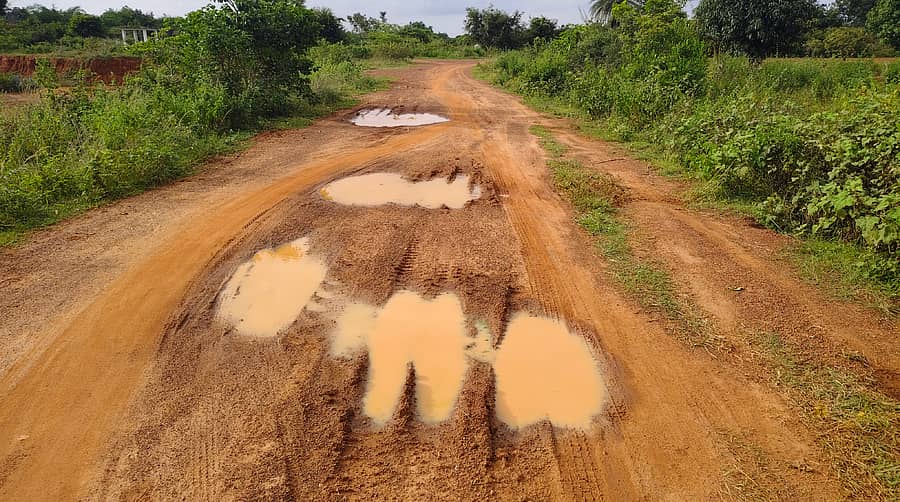 ಶ್ರೀನಿವಾಸಪುರ ತಾಲ್ಲೂಕಿನ ಚಲ್ದಿಗಾನಪಲ್ಲಿ ಗ್ರಾಮ ಪಂಚಾಯಿತಿ ವ್ಯಾಪ್ತಿಯ ಗಂಗನಹಳ್ಳಿ ಗ್ರಾಮದ ರಸ್ತೆಯ ದುಸ್ಥಿತಿ