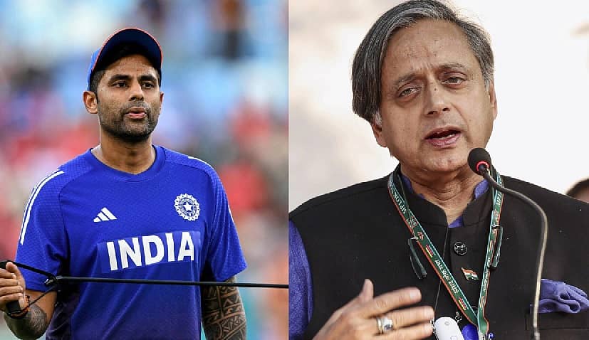 <div class="paragraphs"><p>ಟೀಮ್ ಇಂಡಿಯಾ&nbsp;ನಾಯಕ ಸೂರ್ಯಕುಮಾರ್ ಯಾದವ್ ಮತ್ತು&nbsp;ಕಾಂಗ್ರೆಸ್ ಸಂಸದ ಶಶಿ ತರೂರ್</p></div>