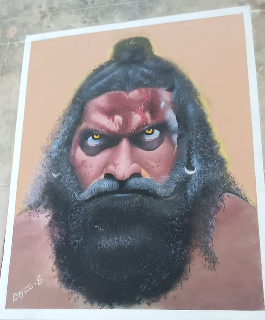 ರಂಗೋಲಿಯಲ್ಲಿ ಮೂಡಿಬಂದ ಕಾಂತಾರ ಸಿನಿಮಾ ಖ್ಯಾತಿಯ ರಿಷಬ್ ಶೆಟ್ಟಿ