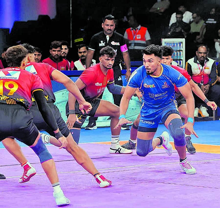 <div class="paragraphs"><p>ಬೆಂಗಳೂರು ಬುಲ್ಸ್ ಹಾಗೂ ತಮಿಳ್ ತಲೈವಾಸ್ ಹಣಾಹಣಿ</p></div>