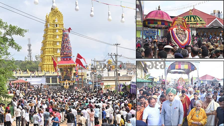 <div class="paragraphs"><p>ಮೈಸೂರಿನಲ್ಲಿ ಚಾಮುಂಡೇಶ್ವರಿ ದೇವಿಯ ರಥೋತ್ಸವವು ವಿಜೃಂಭಣೆಯಿಂದ ನಡೆಯಿತು.</p></div>