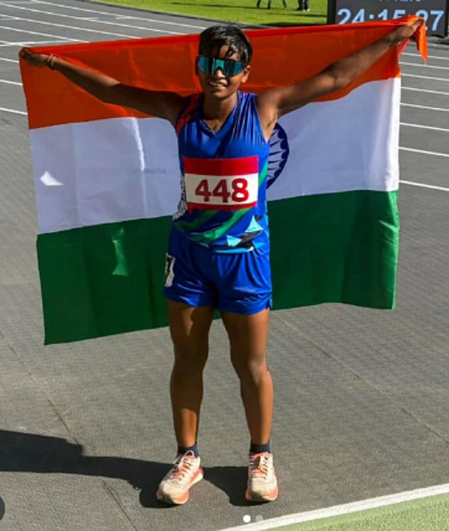 ಬಹರೇನ್‌ನಲ್ಲಿ ನಡೆಯುತ್ತಿರುವ ಏಷ್ಯನ್ ಯೂತ್ ಗೇಮ್ಸ್‌ನಲ್ಲಿ ಅಥ್ಲೆಟಿಕ್ಸ್‌ ವಿಭಾಗದ ಬಾಲಕಿಯರ 5000 ಮೀ ಓಟದಲ್ಲಿ ಬೆಳ್ಳಿ ಗೆದ್ದ ಭಾರತದ ರಂಜನಾ ಯಾದವ್  –ಎಐಎಫ್‌ಎಫ್‌ ಇನ್ಸ್ಟಾಗ್ರಾಮ್‌ ಚಿತ್ರ
