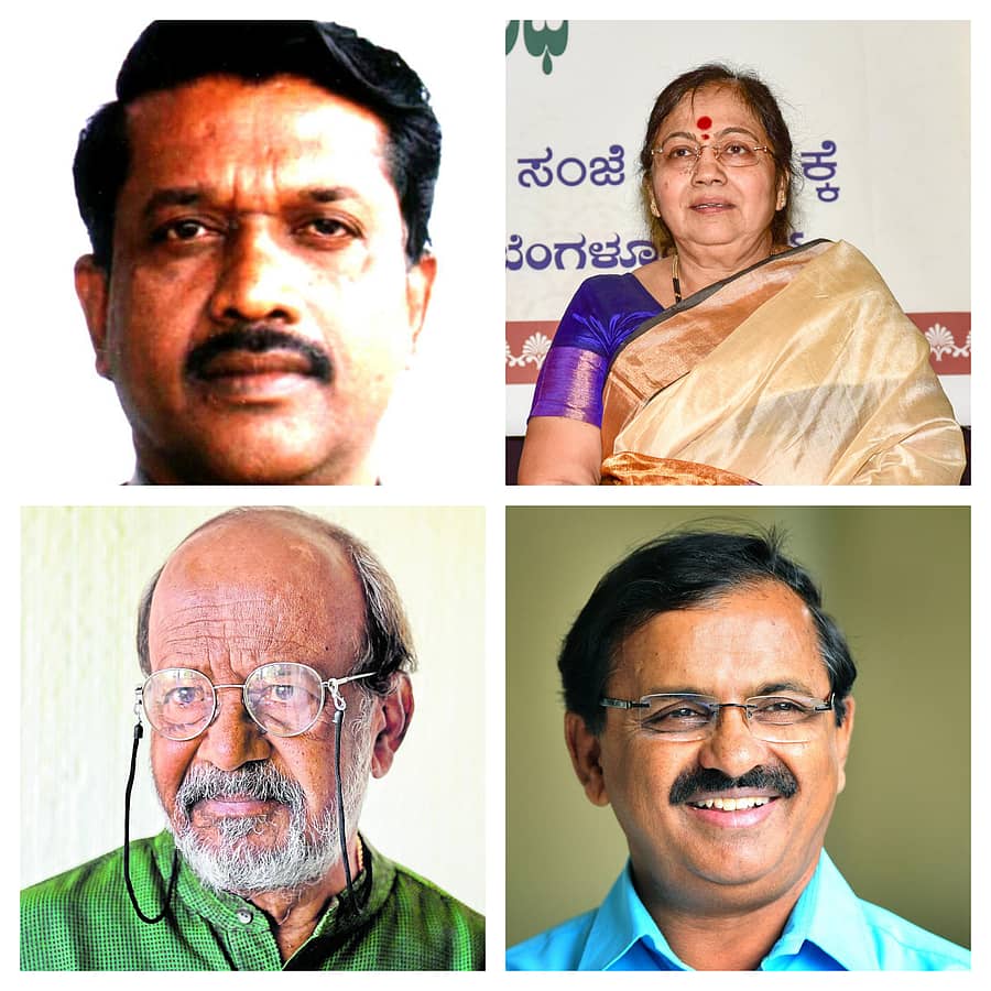 <div class="paragraphs"><p>ರಂಜಾನ್ ದರ್ಗಾ, ಕಸ್ತೂರಿ ಶಂಕರ್ (ಮೇಲಿನ ಸಾಲು), ಶ್ರೀನಿವಾಸ ಜಿ.ಕಪ್ಪಣ್ಣ, ಕಾ.ತ. ಚಿಕ್ಕಣ್ಣ (ಕೆಳಗಿನ ಸಾಲು)</p></div>